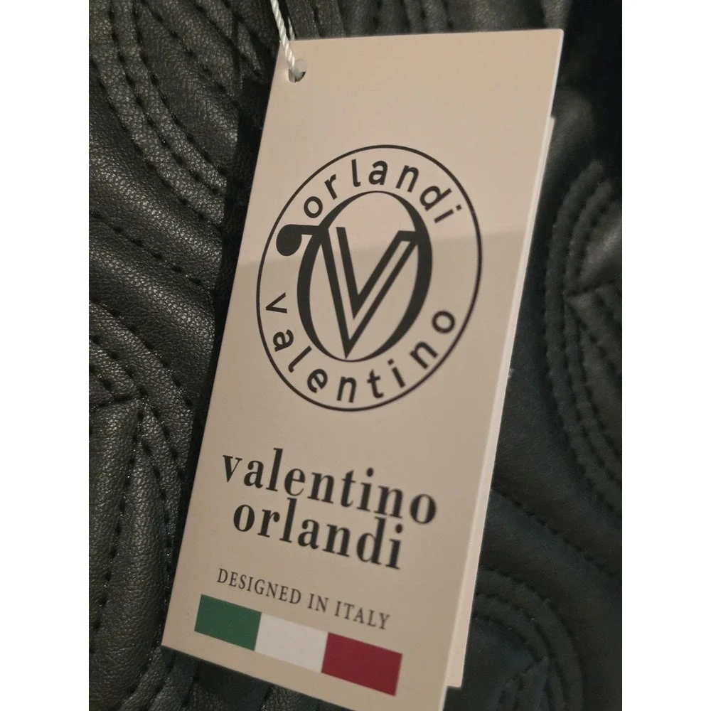 Valentino‎ Orlandi Black Quilted Tote Bag Crossbody with Pouch V-4001G Gunmetal